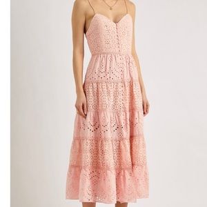 Alice + Olivia Size 6 Pink Eyelet Dress